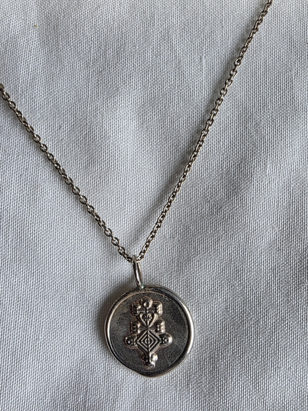 Silver-Tone Medallion Pendant Necklace - Women's Jewelry